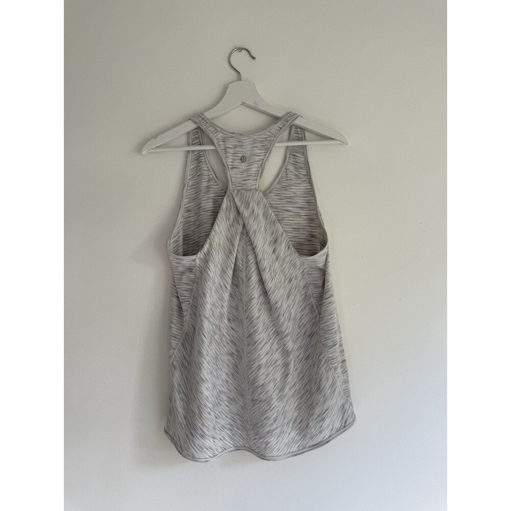 Lululemon Twist Back Racerback Tank Top Size 6 Gray Space Dye Athletic Yoga
